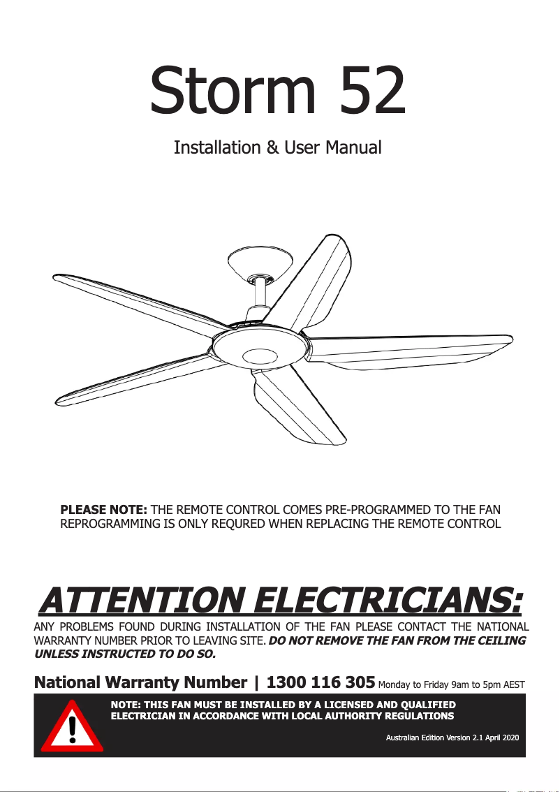 Page 1 of the manual User Manual Calibo Storm