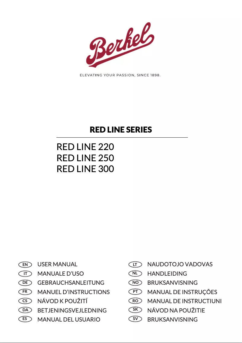 First page image of the manual for Red Line 220