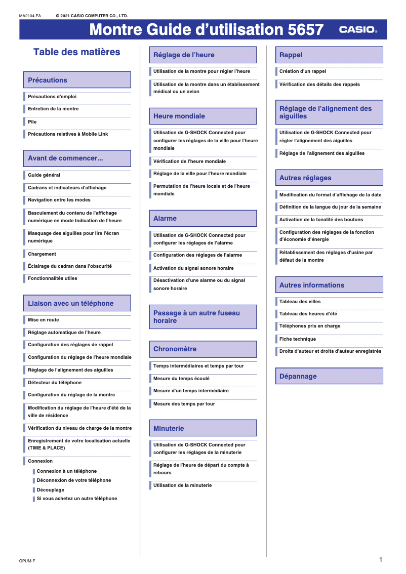 First page image of the manual for G-Shock GST-B40