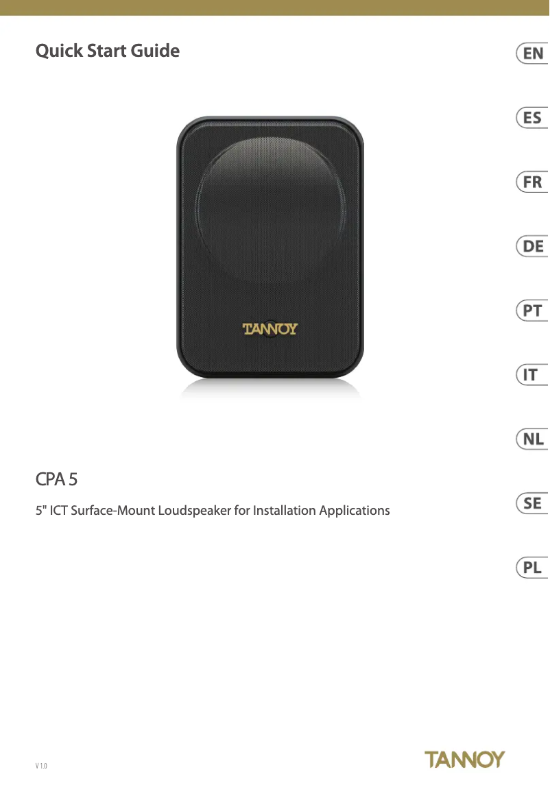 Page 1 of the manual User Manual Tannoy CPA 5