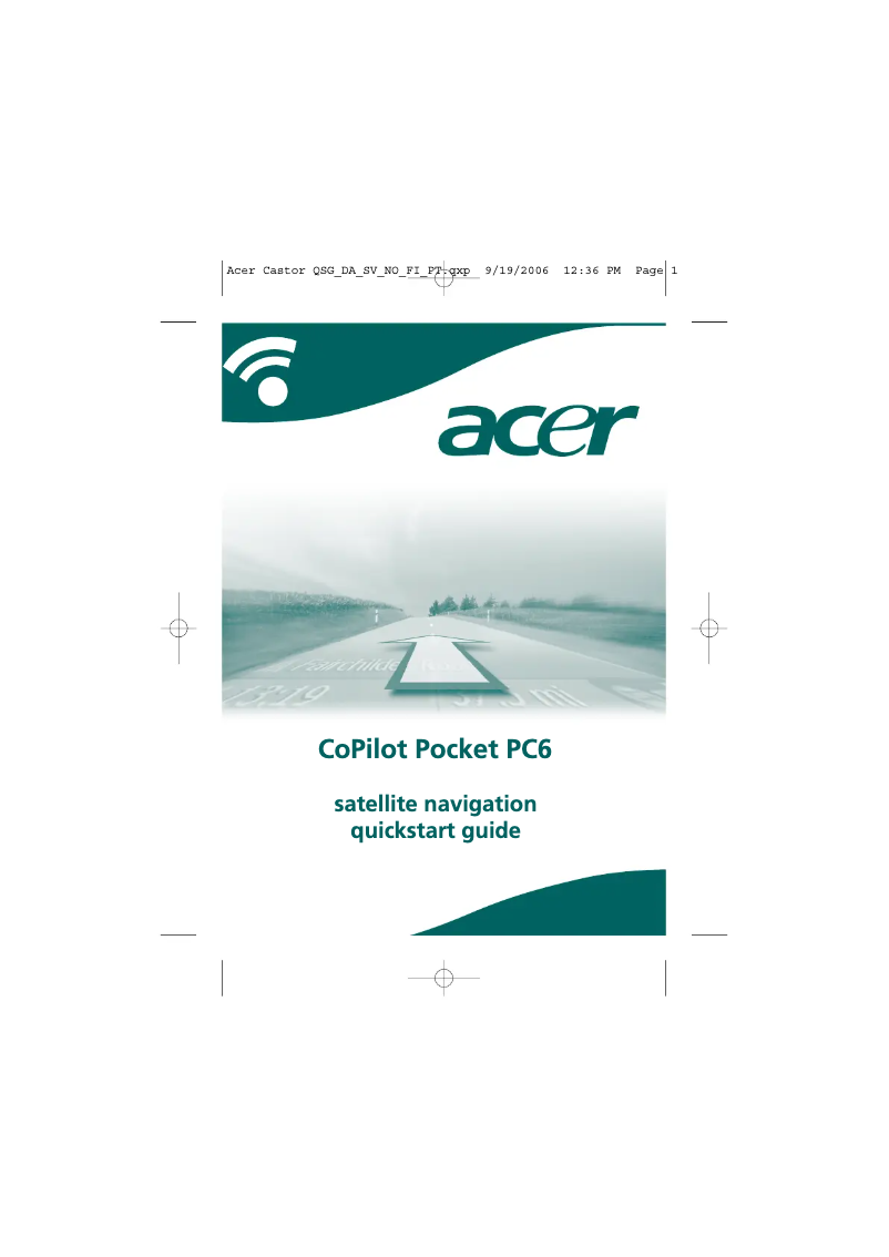 Page 1 of the manual Quick Start Guide Acer CoPilot Pocket PC6
