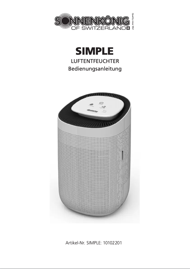 First page image of the manual for Simple