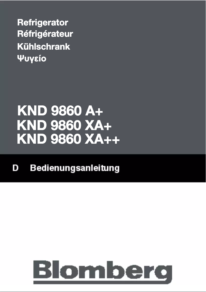 First page image of the manual for KND 9860