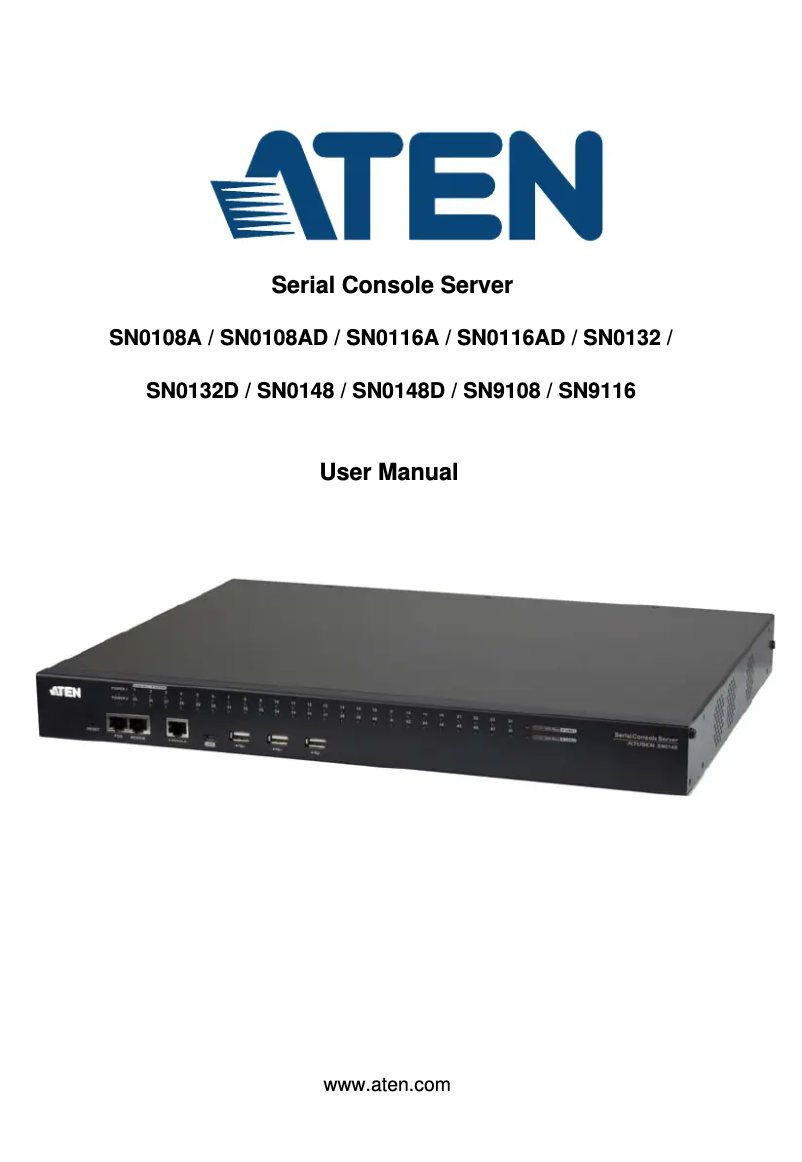 Image de la première page du manuel de l'appareil SN0116A