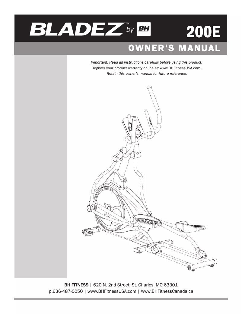 Page 1 of the manual User Manual Bladez 200E