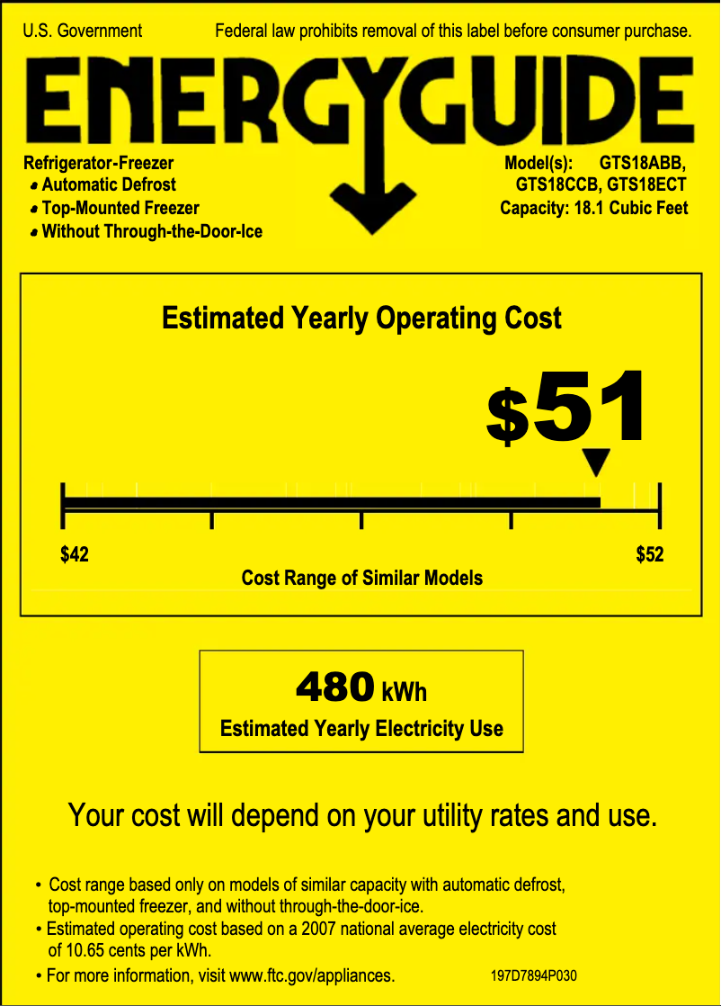 First page image of the manual for GTS18CCBRBB