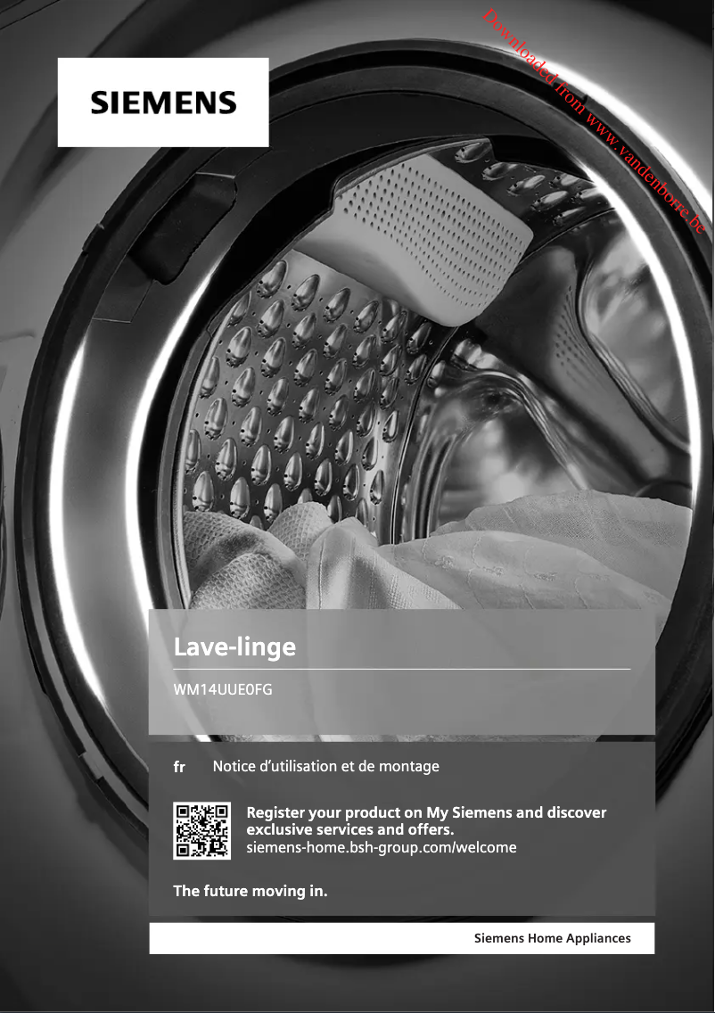 Page 1 of the manual User Manual Siemens WM14UUE0FG