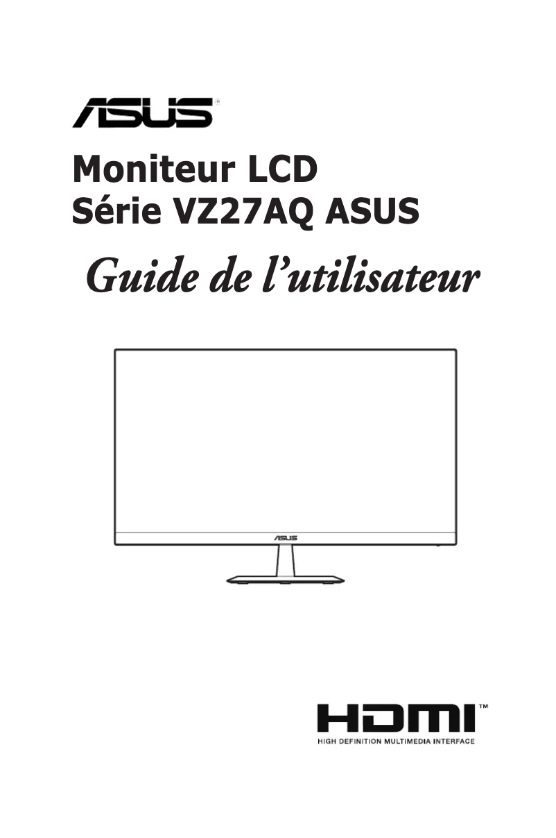 Page 1 of the manual User Manual Asus VZ27AQ