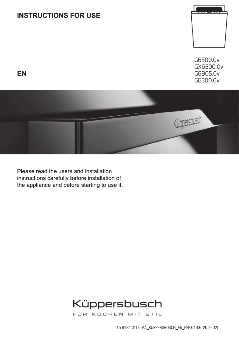 First page image of the manual for G6500.0v