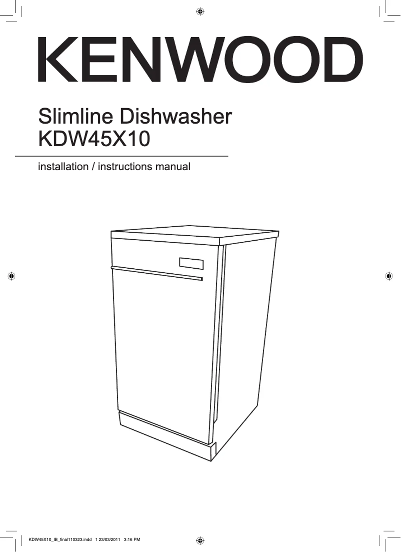 First page image of the manual for KDW45X10 Slimline