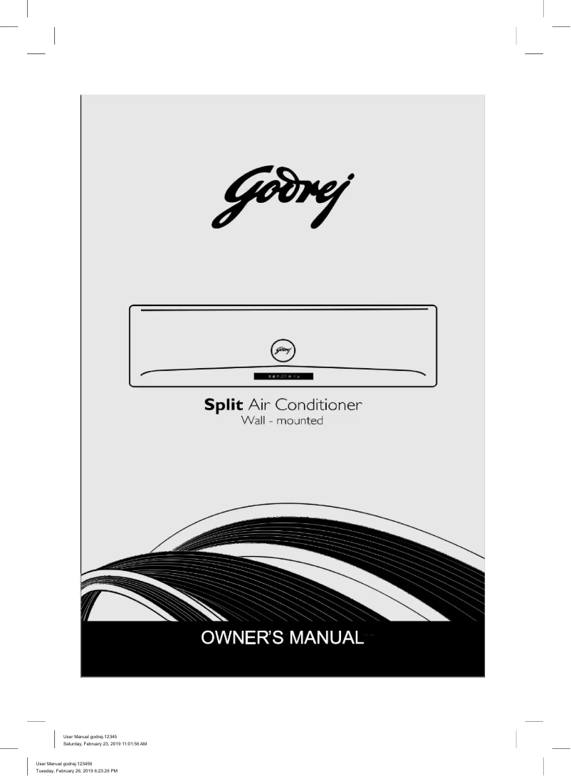 Page 1 of the manual User Manual Godrej GSC 12NTC3-WTA