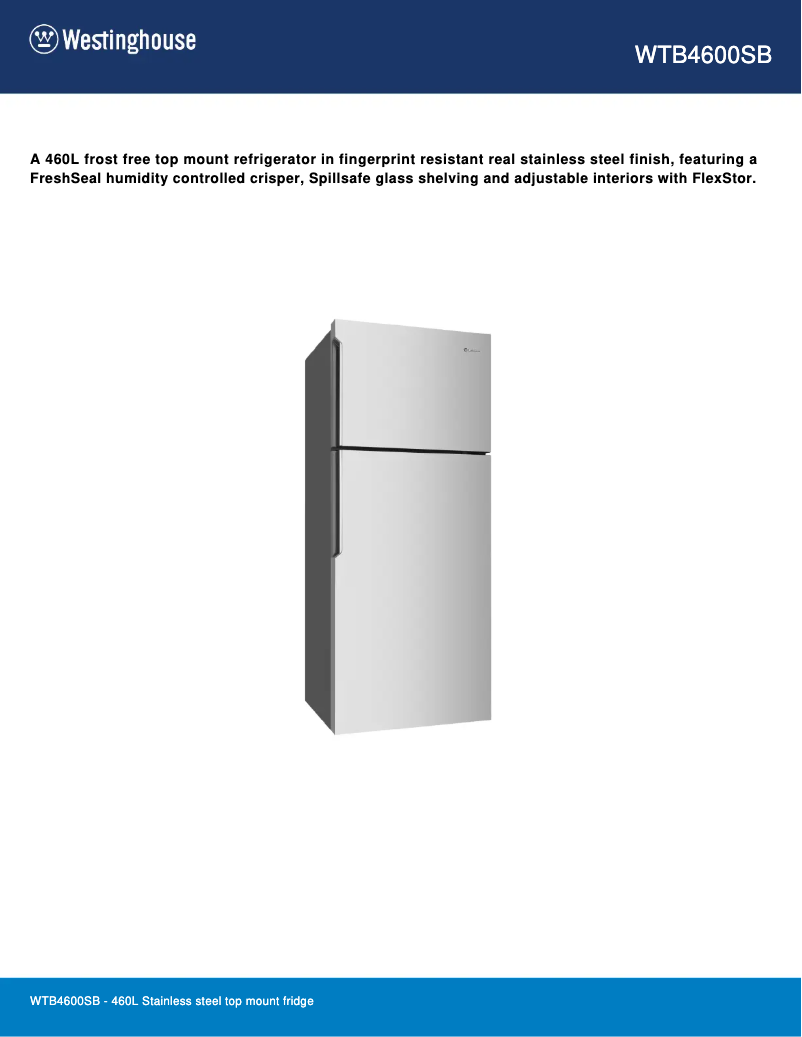 First page image of the manual for WTB4600SB