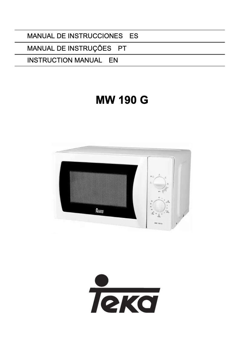 Page 1 of the manual User Manual Teka MW 190 G