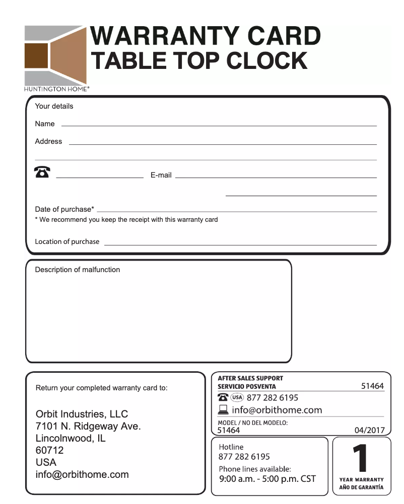 First page image of the manual for 20 x 40 Inch Table
