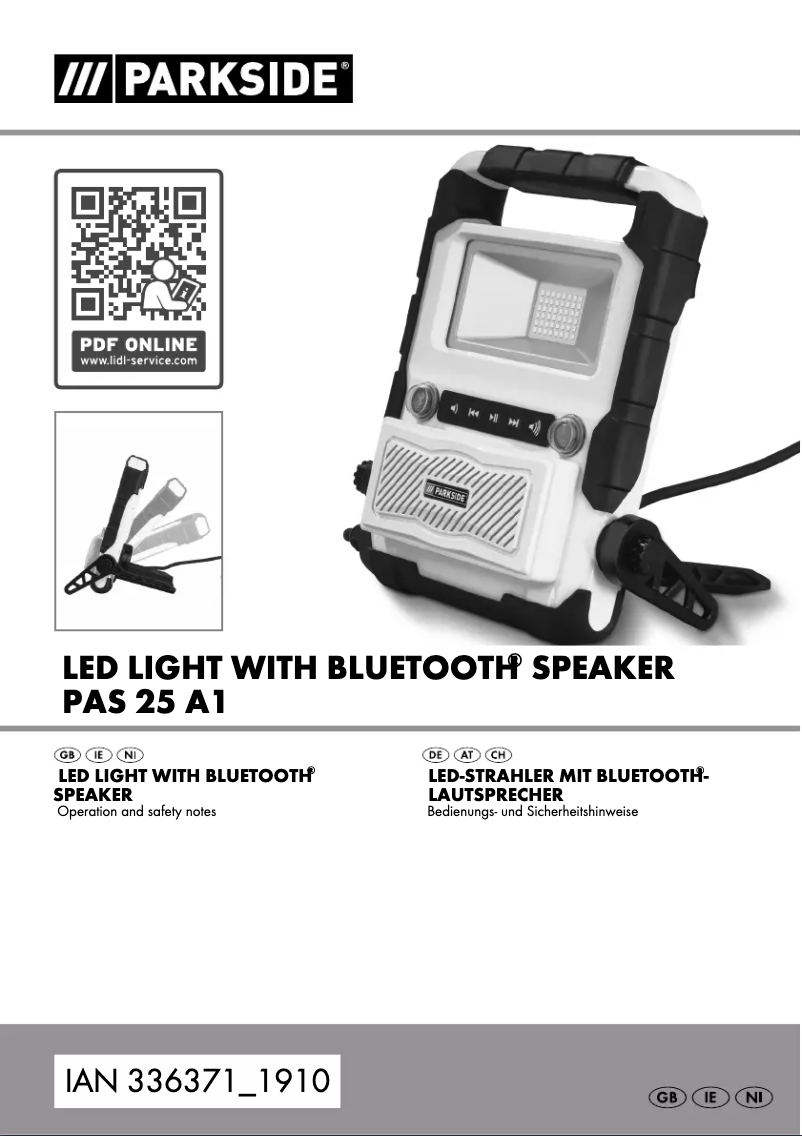First page image of the manual for PAS 25 A1