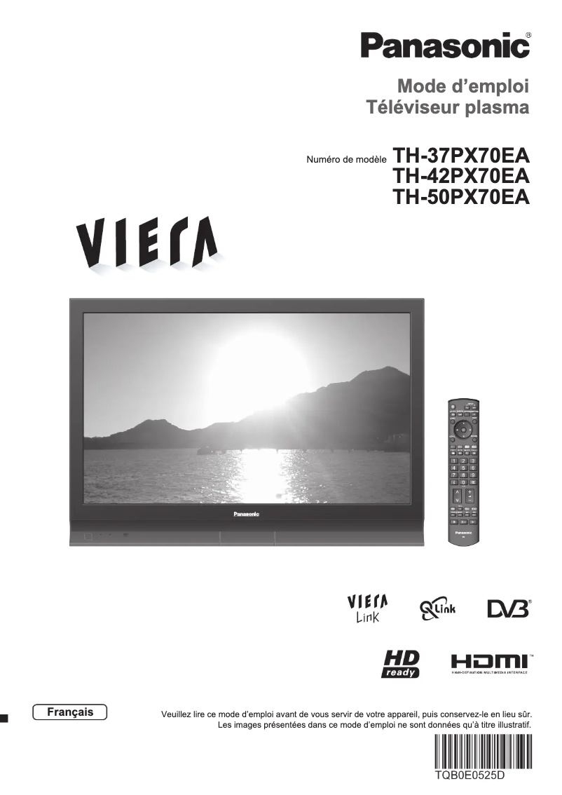 First page image of the manual for Viera TH-42PX70EA