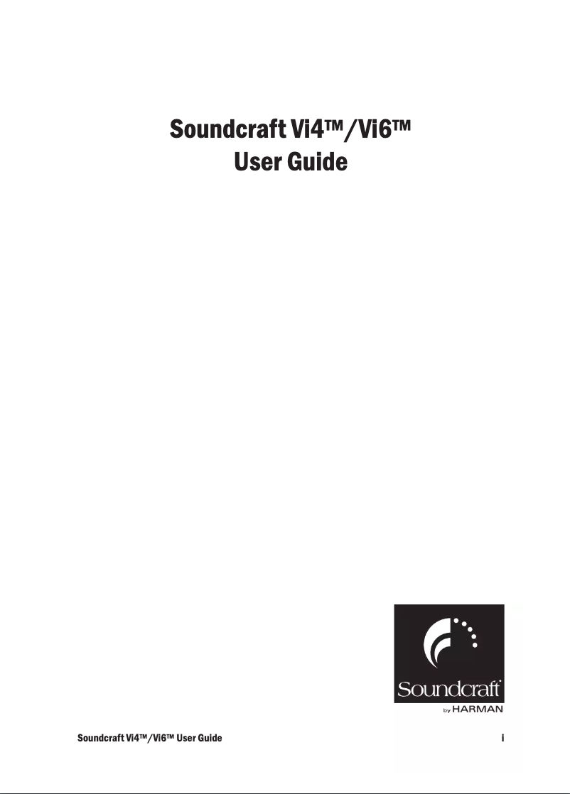 Page 1 of the manual Instruction Manual Soundcraft Vi4