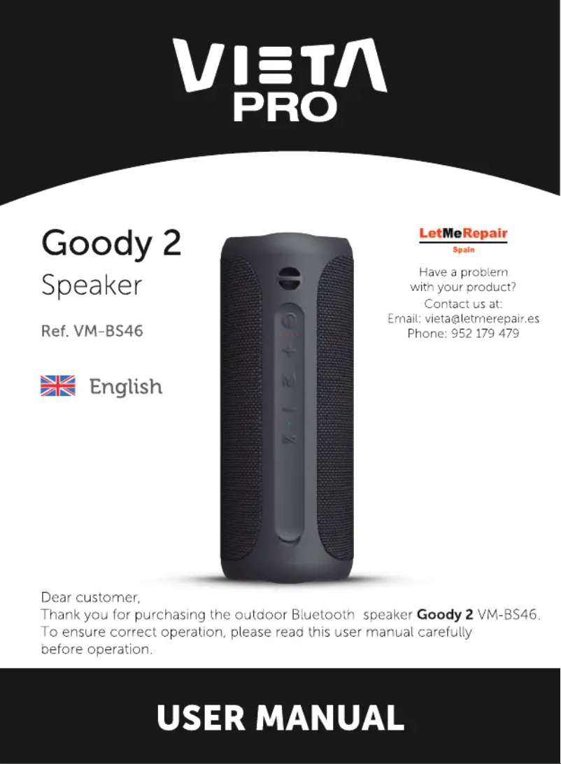 Page 1 of the manual User Manual VIETA PRO Goody 2
