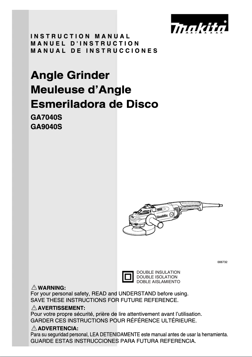 First page image of the manual for GA9040S