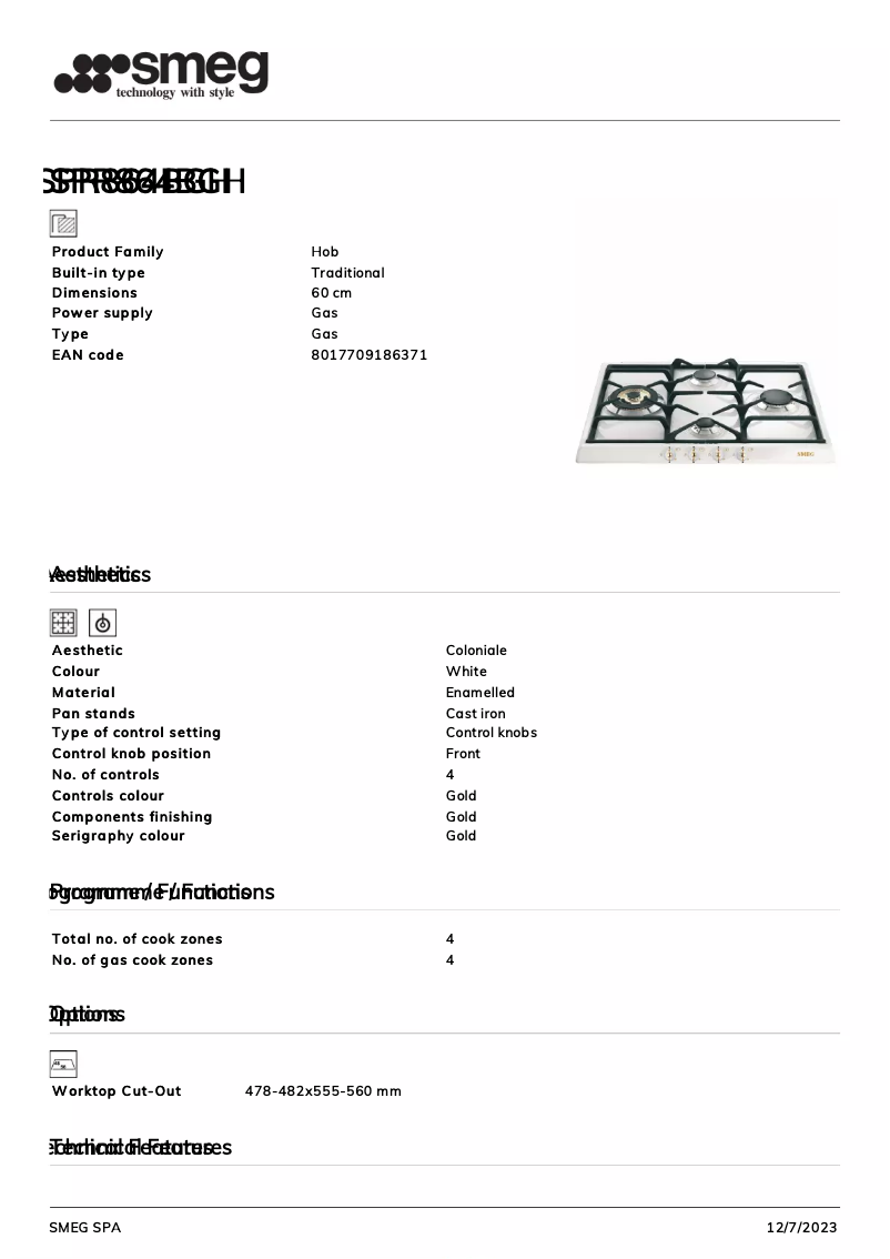 First page image of the manual for SPR864BGH