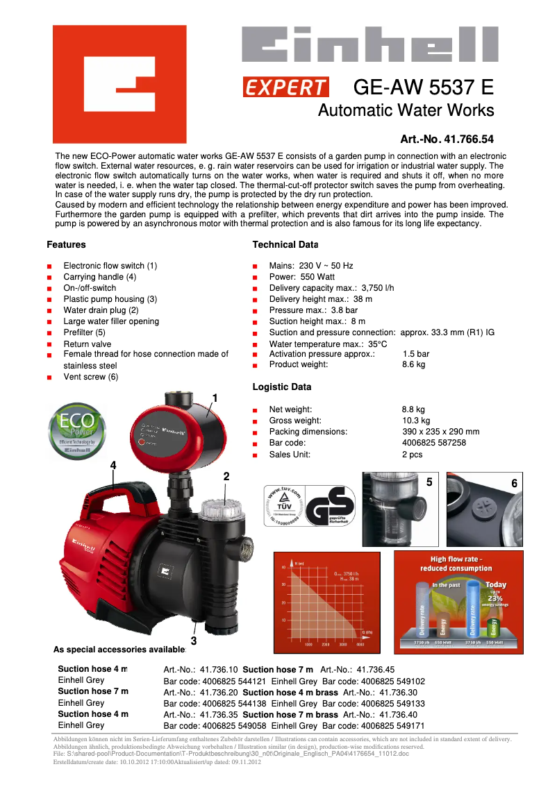 Image de la première page du manuel de l'appareil GE-AW 5537 E