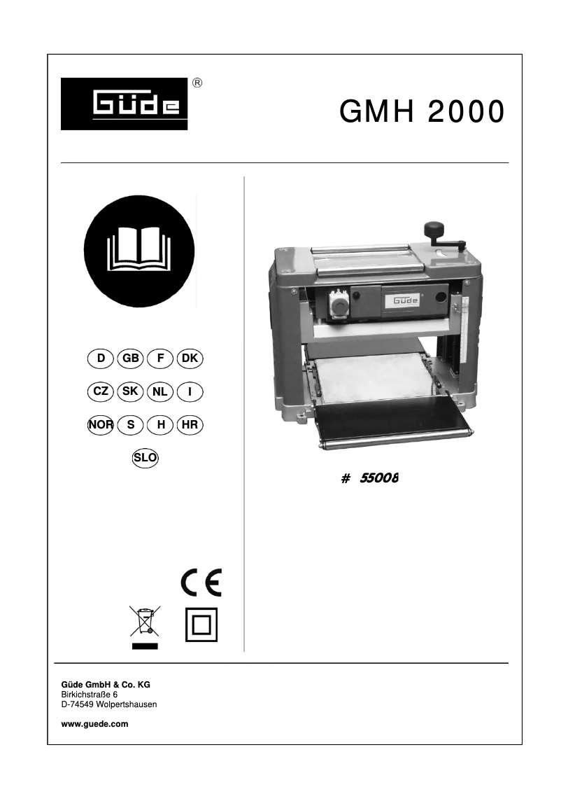 First page image of the manual for GMH 2000