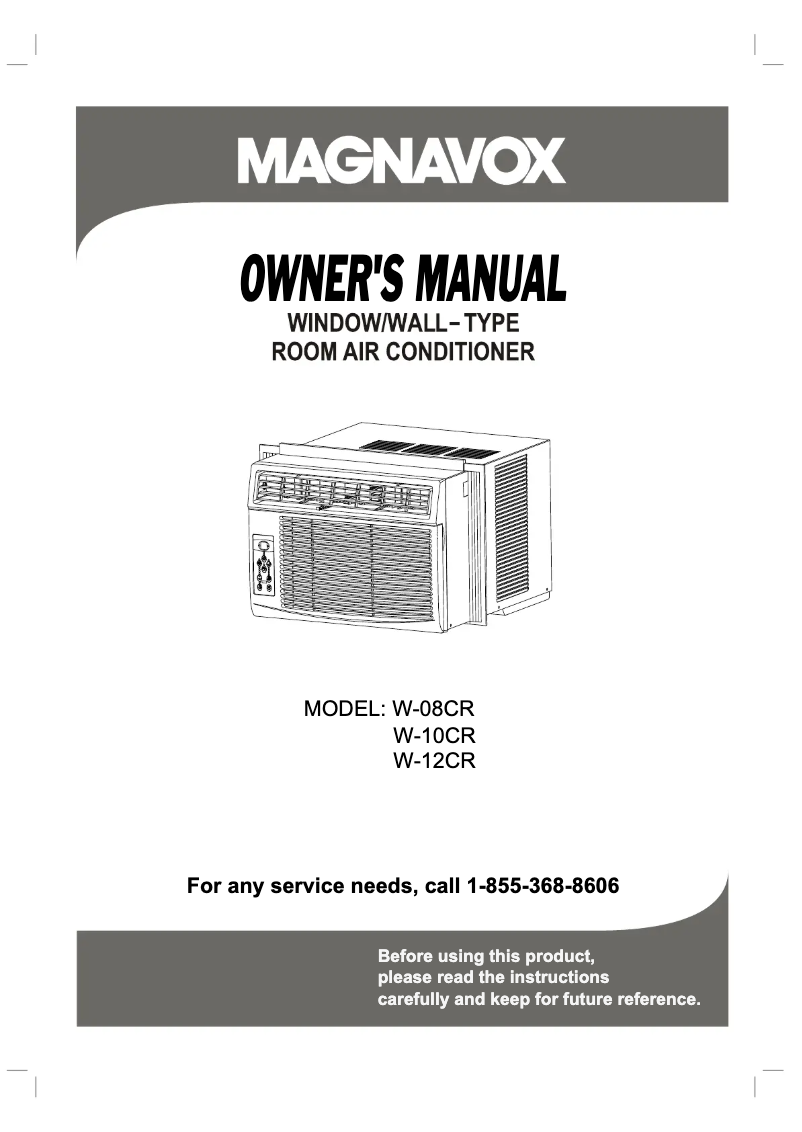 Page 1 of the manual User Manual Magnavox W-08CR