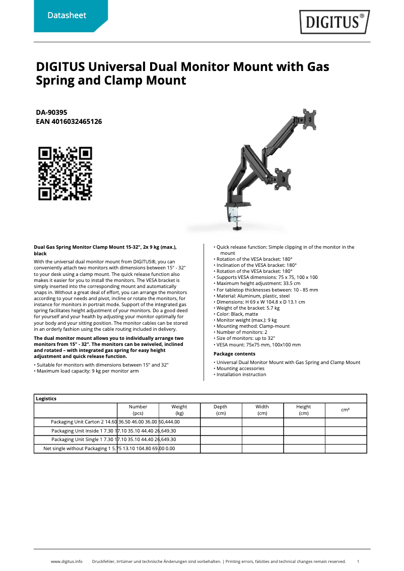 First page image of the manual for DA-90395