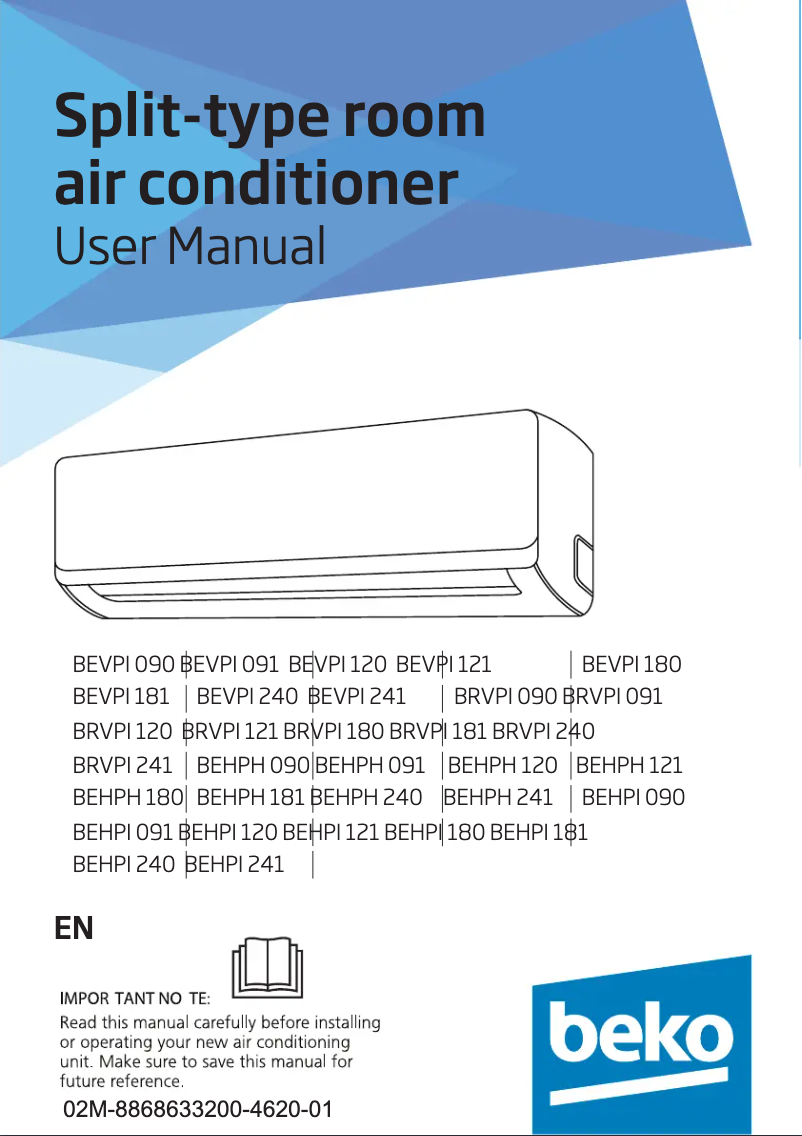 First page image of the manual for BEHPI 240