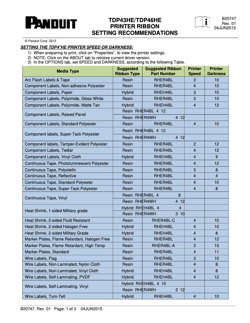 First page image of the manual for TDP43HE