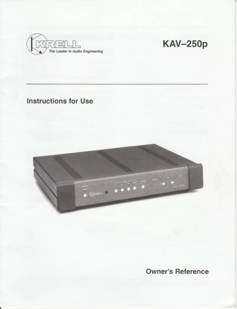 Page 1 of the manual User Manual Krell KAV-250P