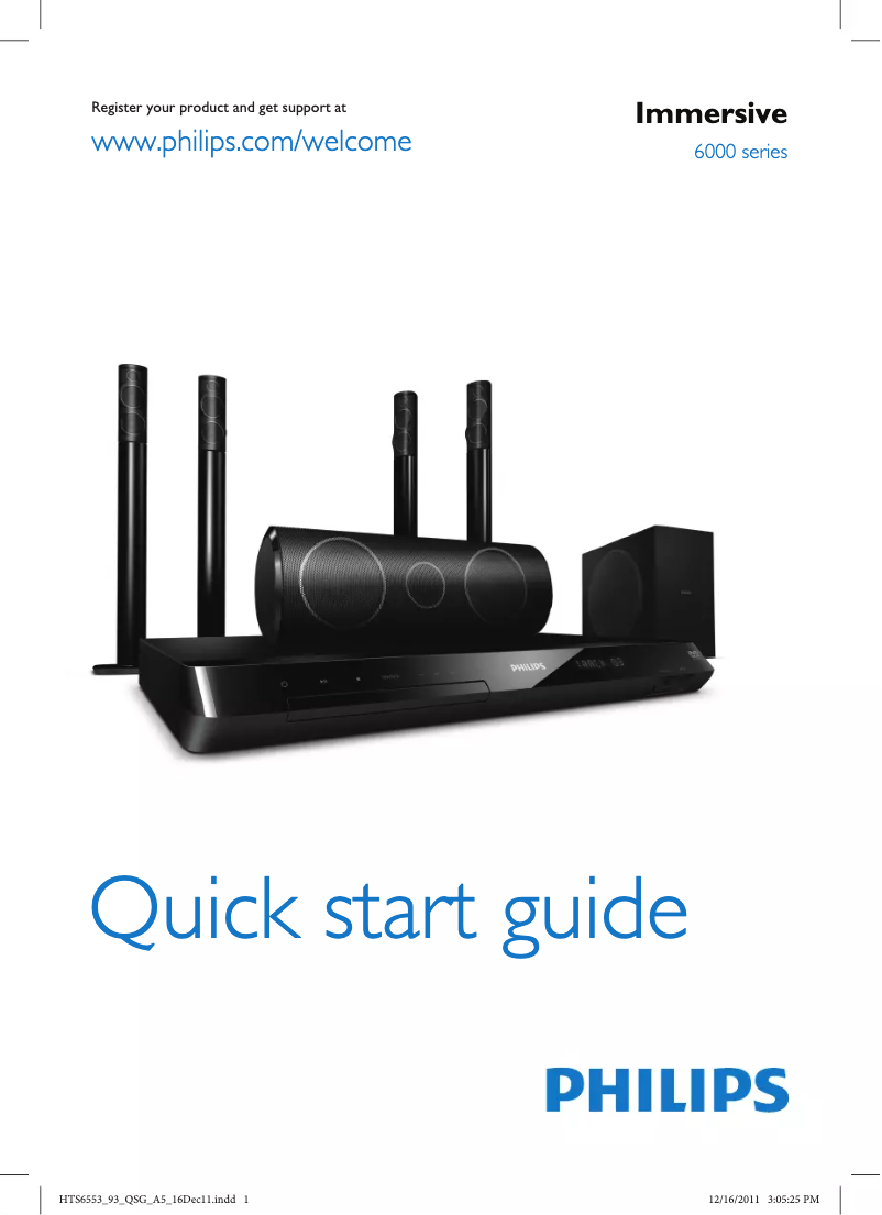 First page image of the manual for Immersive Sound HTS6553