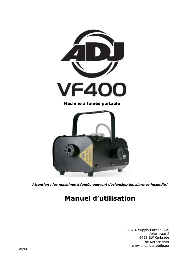 Page 1 of the manual User Manual Adj VF400