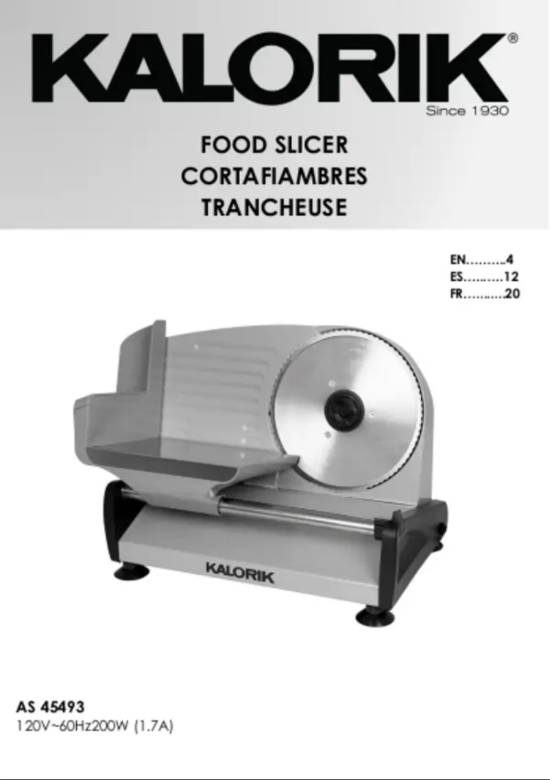 Page 1 of the manual User Manual Kalorik AS 45493 BK