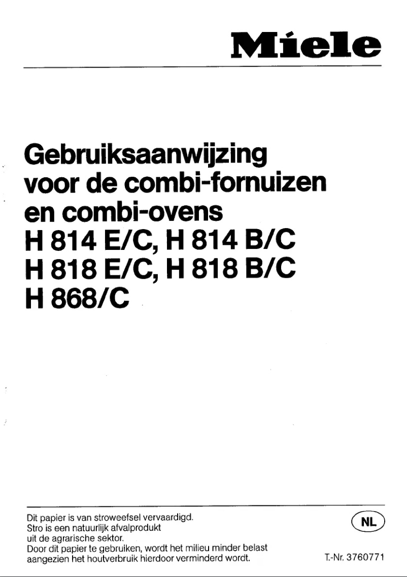Page 1 of the manual User Manual Miele H 818 B C