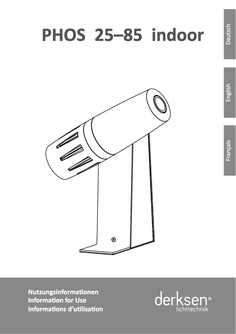 Page 1 of the manual User Manual Derksen PHOS 85 indoor