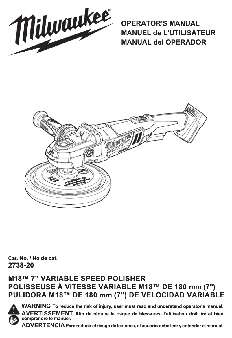 First page image of the manual for M18 Fuel 2738-22