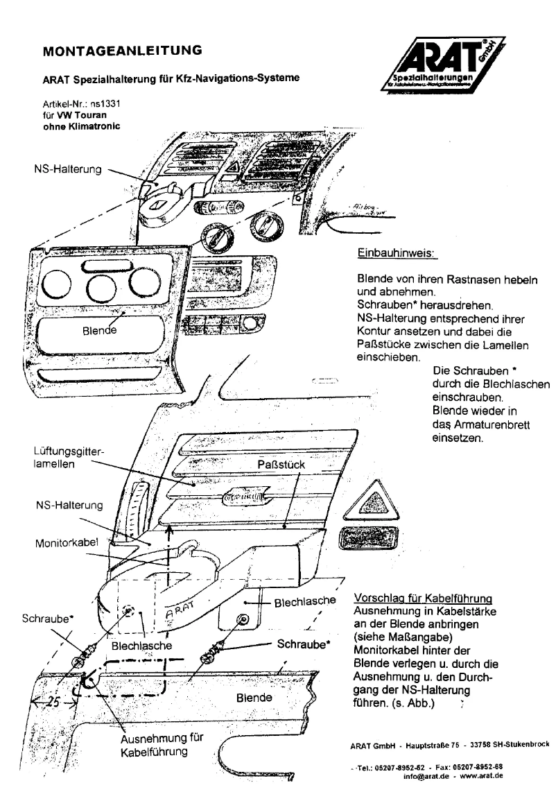 First page image of the manual for NS1331