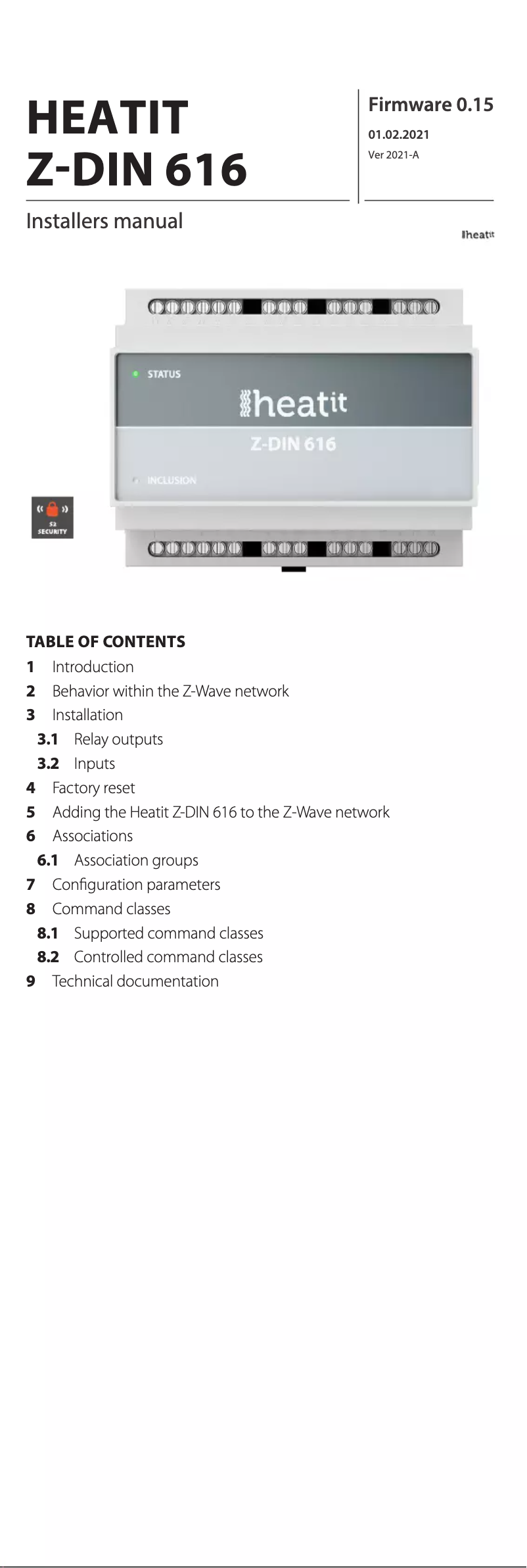 First page image of the manual for Z-DIN 616