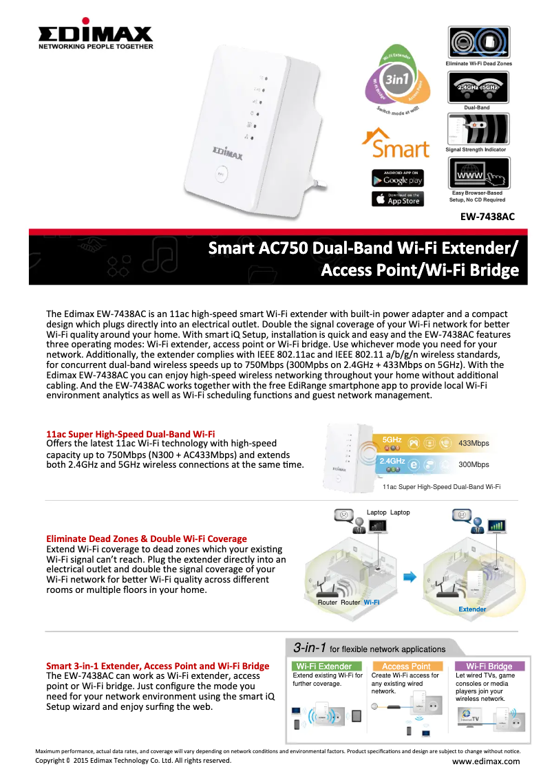 First page image of the manual for EW-7438AC