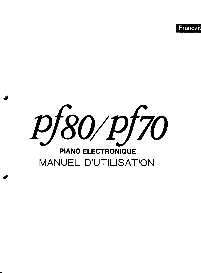 First page image of the manual for PF80