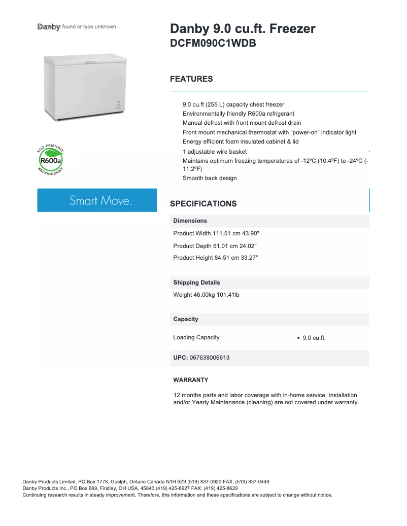 First page image of the manual for DCFM090C1DB