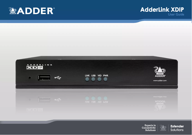 Page 1 of the manual User Manual Adder AdderLink XDIP