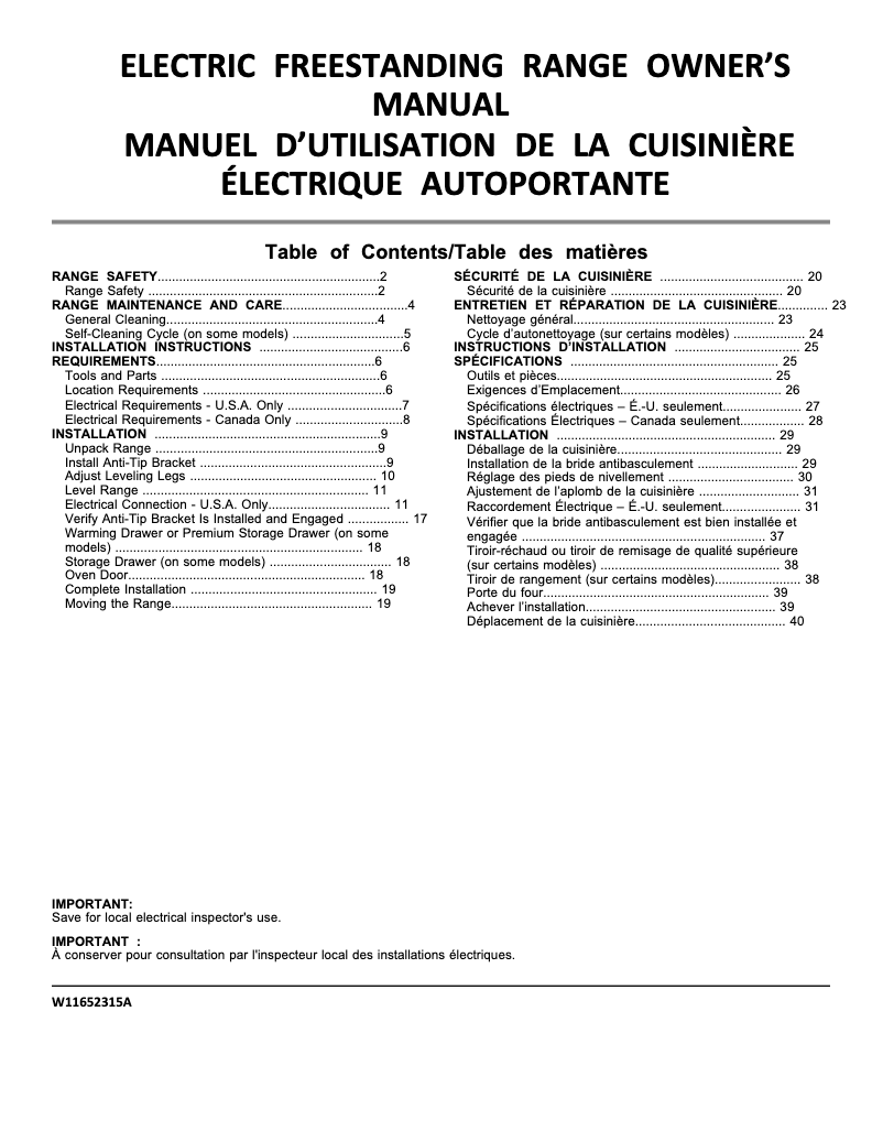 Image de la première page du manuel de l'appareil WFE550S0LB