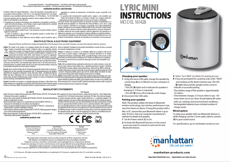 Page 1 of the manual User Manual Manhattan 161428