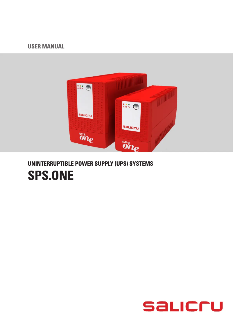 Page 1 of the manual User Manual Salicru SPS.700.ONE