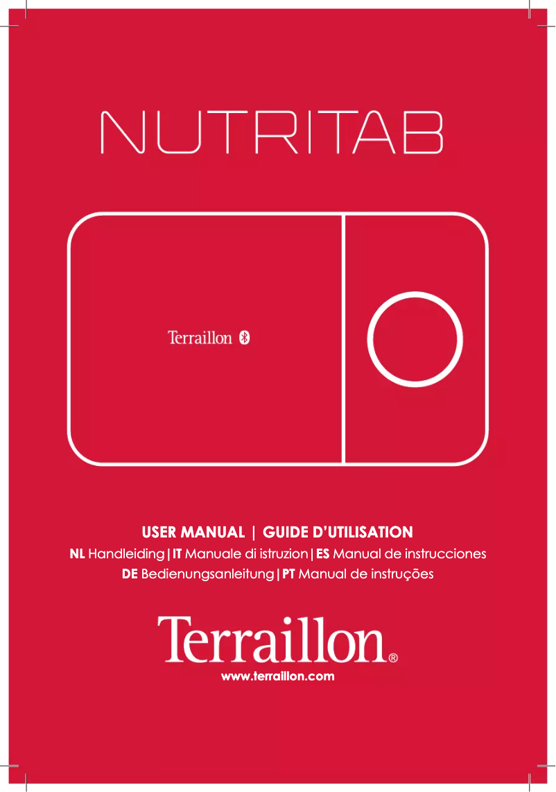 First page image of the manual for Nutritab