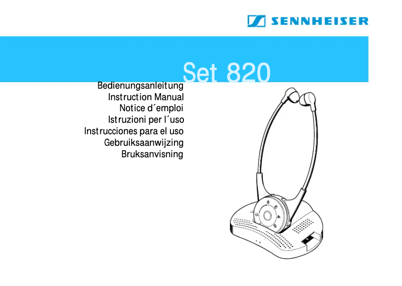 Page 1 of the manual User Manual Sennheiser SET 820 S