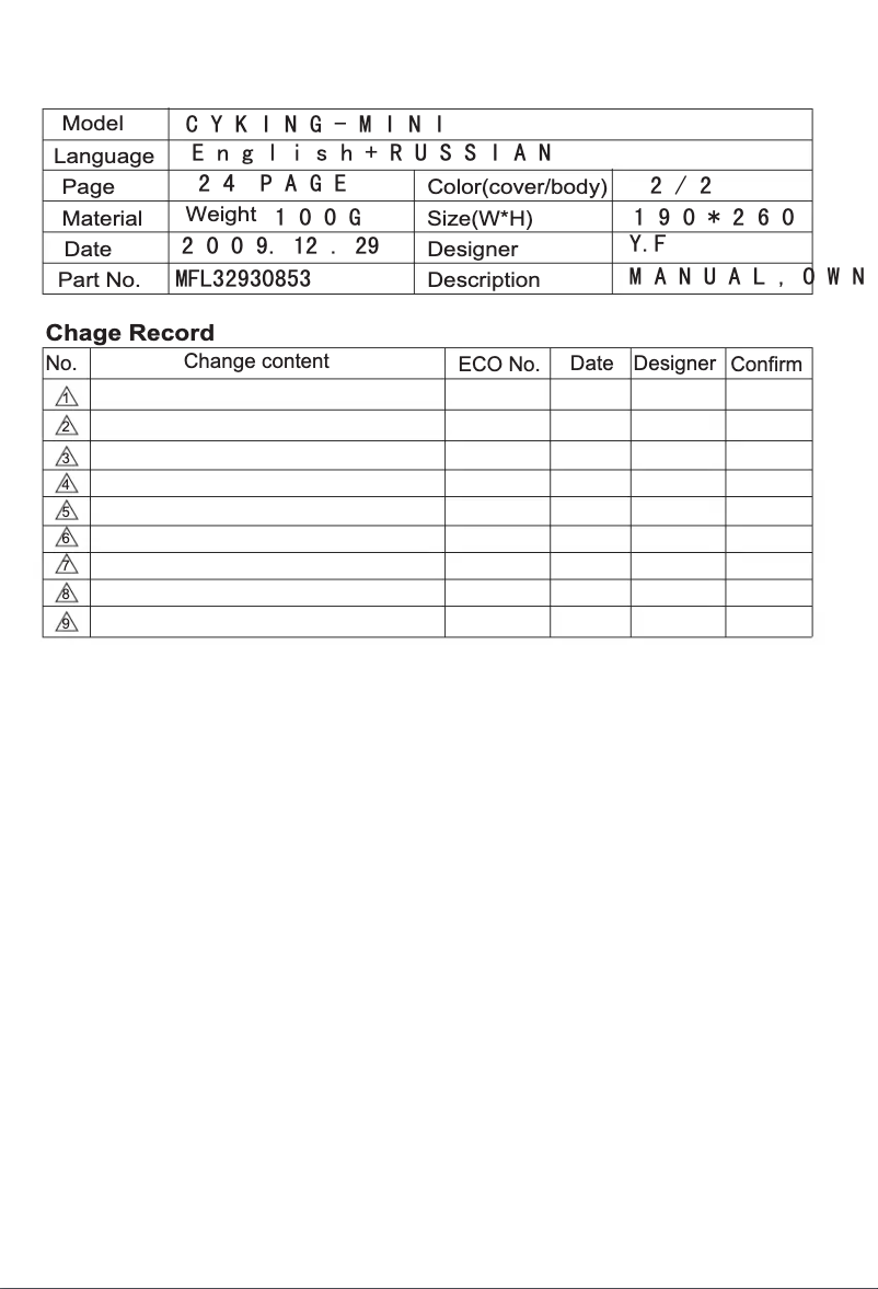 First page image of the manual for VC60162ND