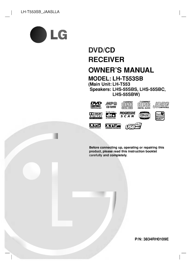 First page image of the manual for LH-T552TB
